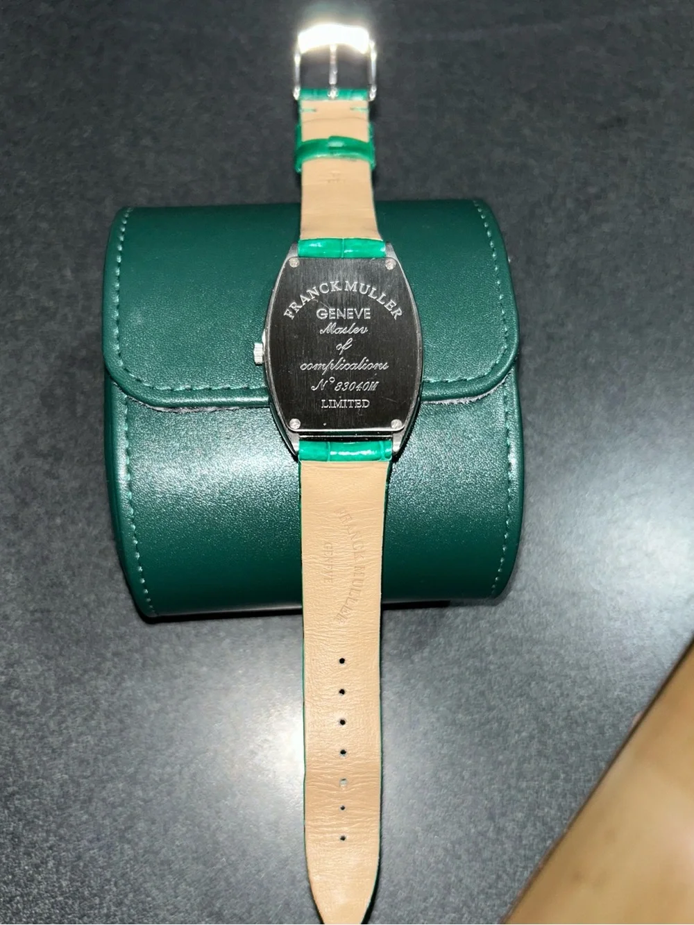 Franck Muller Conquistador Watch with Bold Green Alligator Strap